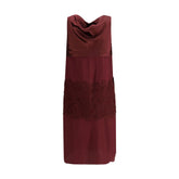 Ferragamo Bordeaux Silk Cocktail Dress